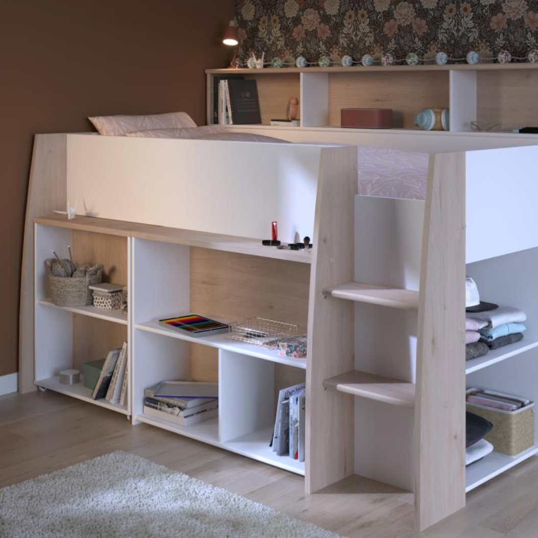 Parisot Lucas Midsleeper Cabin Bed with Desk and Storage