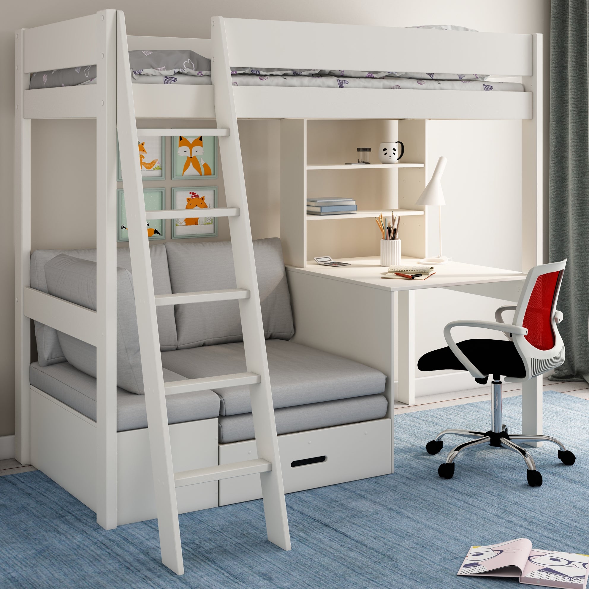 Bed with chair and desk cheap