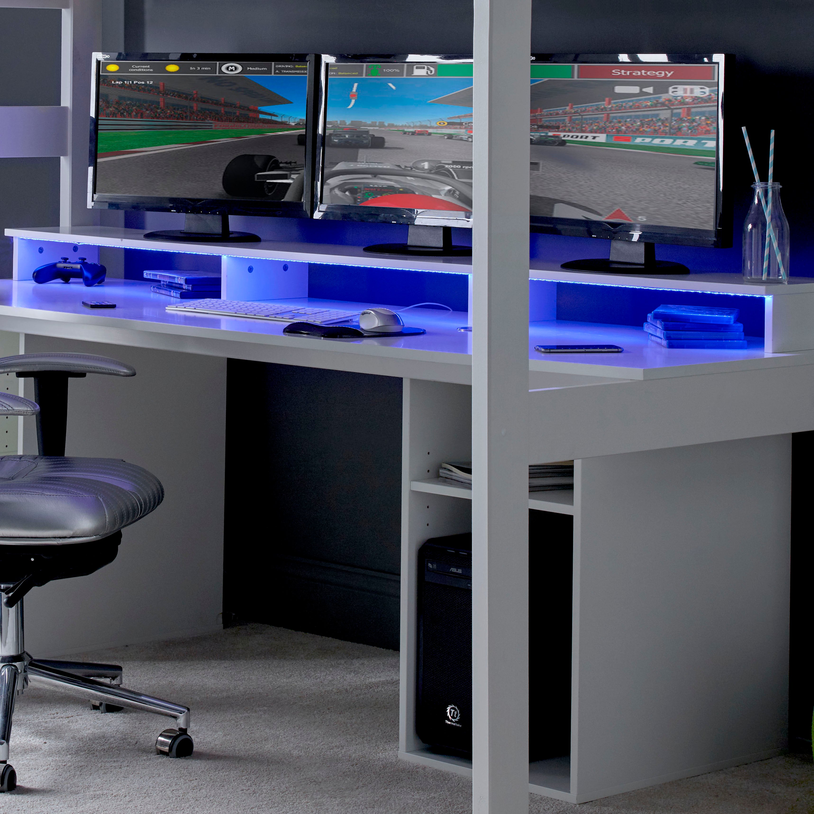 Bed Pc Build Urban High Sleeper PC Gaming Bed with Built-In Gaming Desk – Family Window