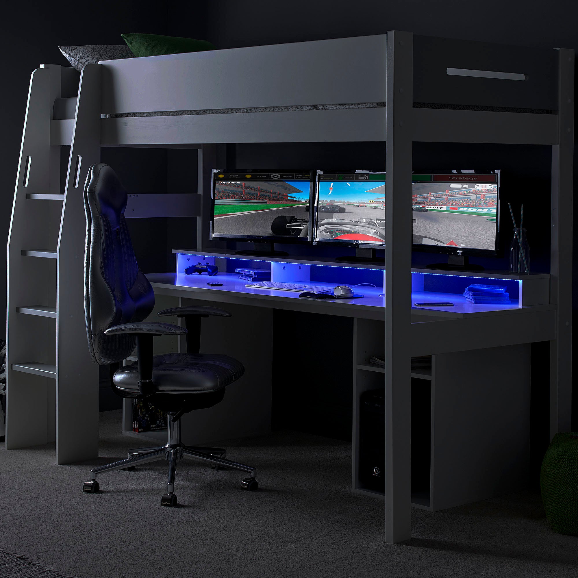 Bed Pc Build Urban High Sleeper PC Gaming Bed with Built-In Gaming Desk – Family Window