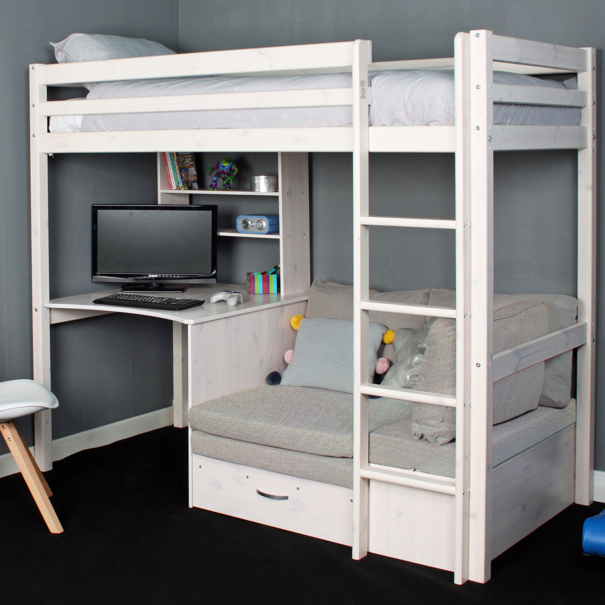High Sleeper Bed Thuka HIT with Desk Sofa Bed Below