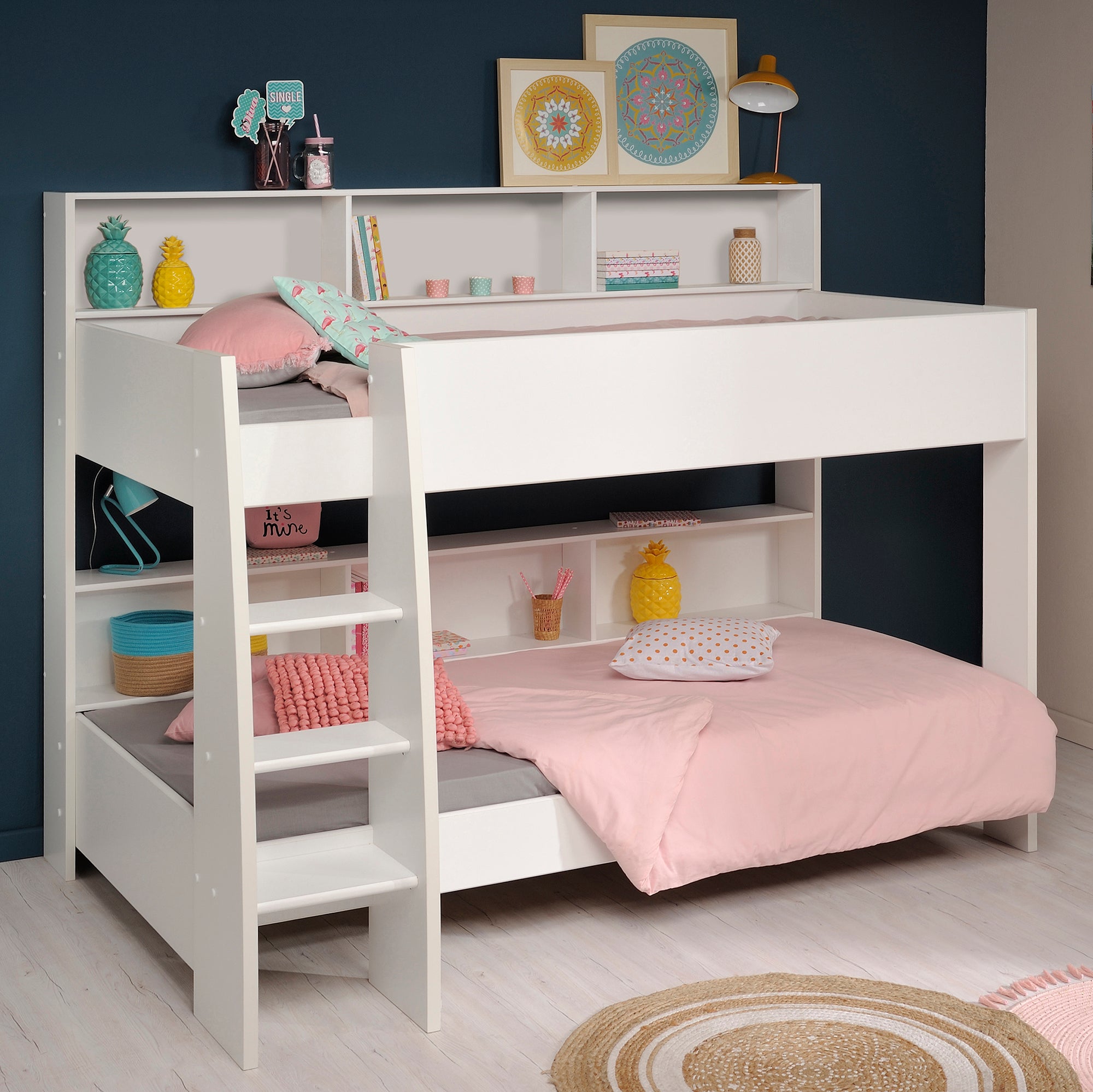 Bunk Bed White with Optional Drawer Parisot Leo Tam Tam